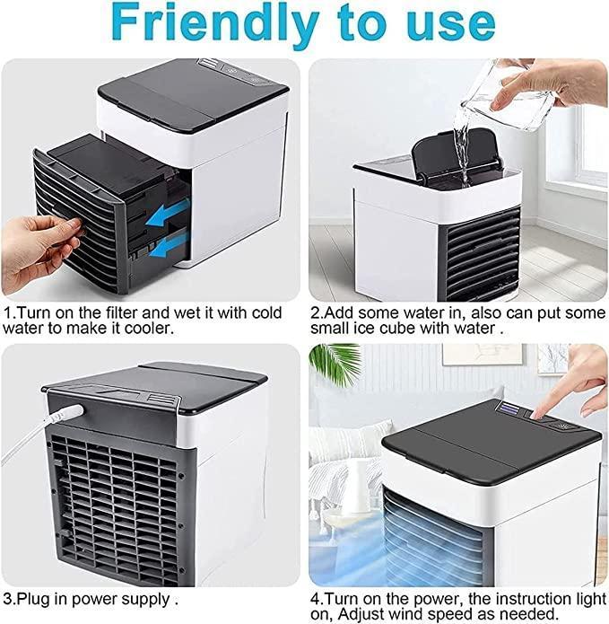 Portable Mini Air Conditioner Small Size 500Ml Water Tank USB Powered